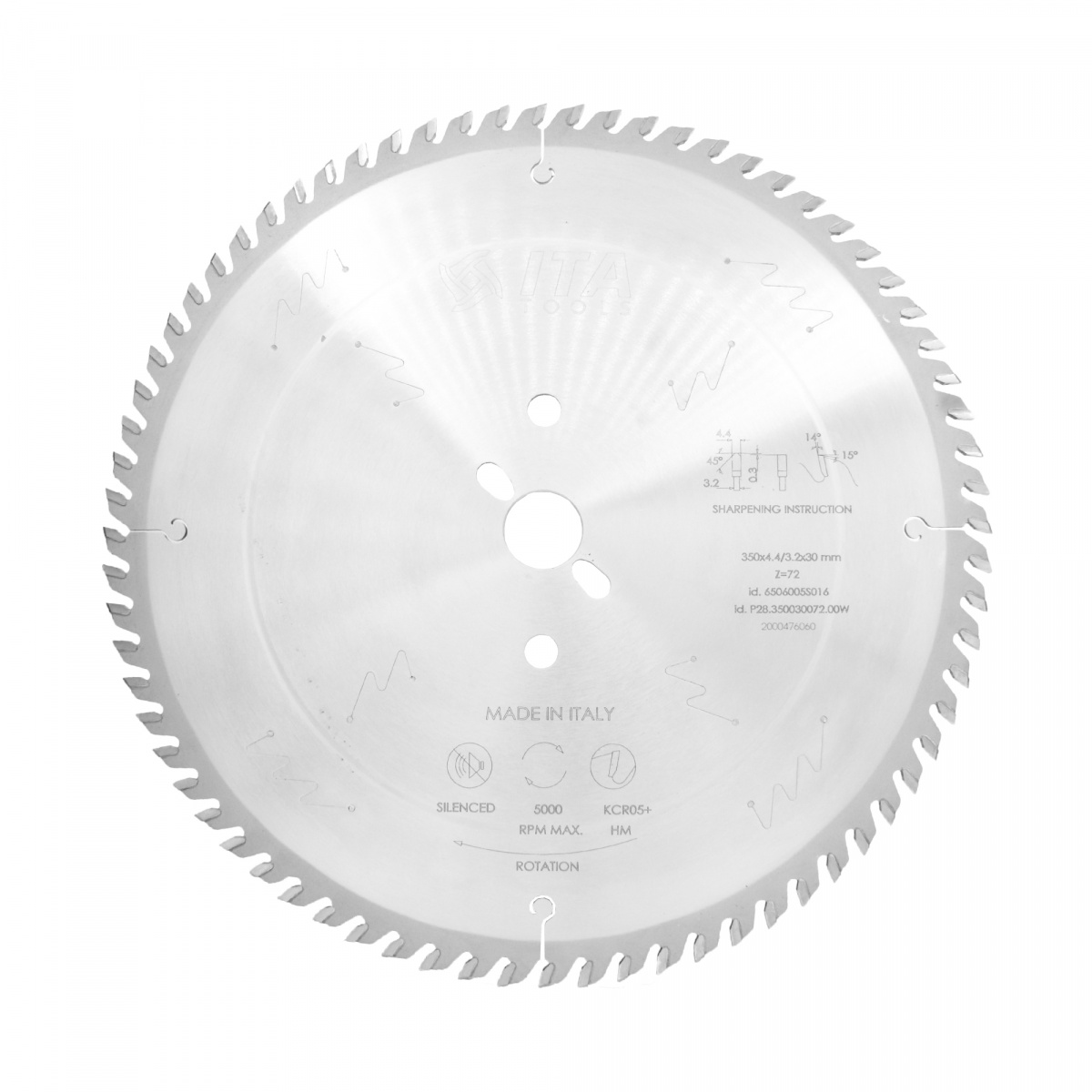 Пила дисковая ITA 350x4,4/3,2x30 Z=72 трапеция P28.350030072.00W фото