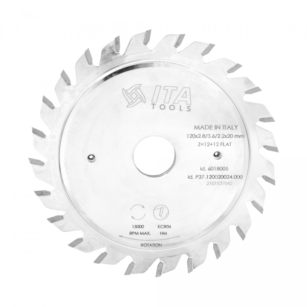 Пила подрезная ITA 120x2,8-3,6x20 Z=12+12 регулируемая P37.120020024.000 фото